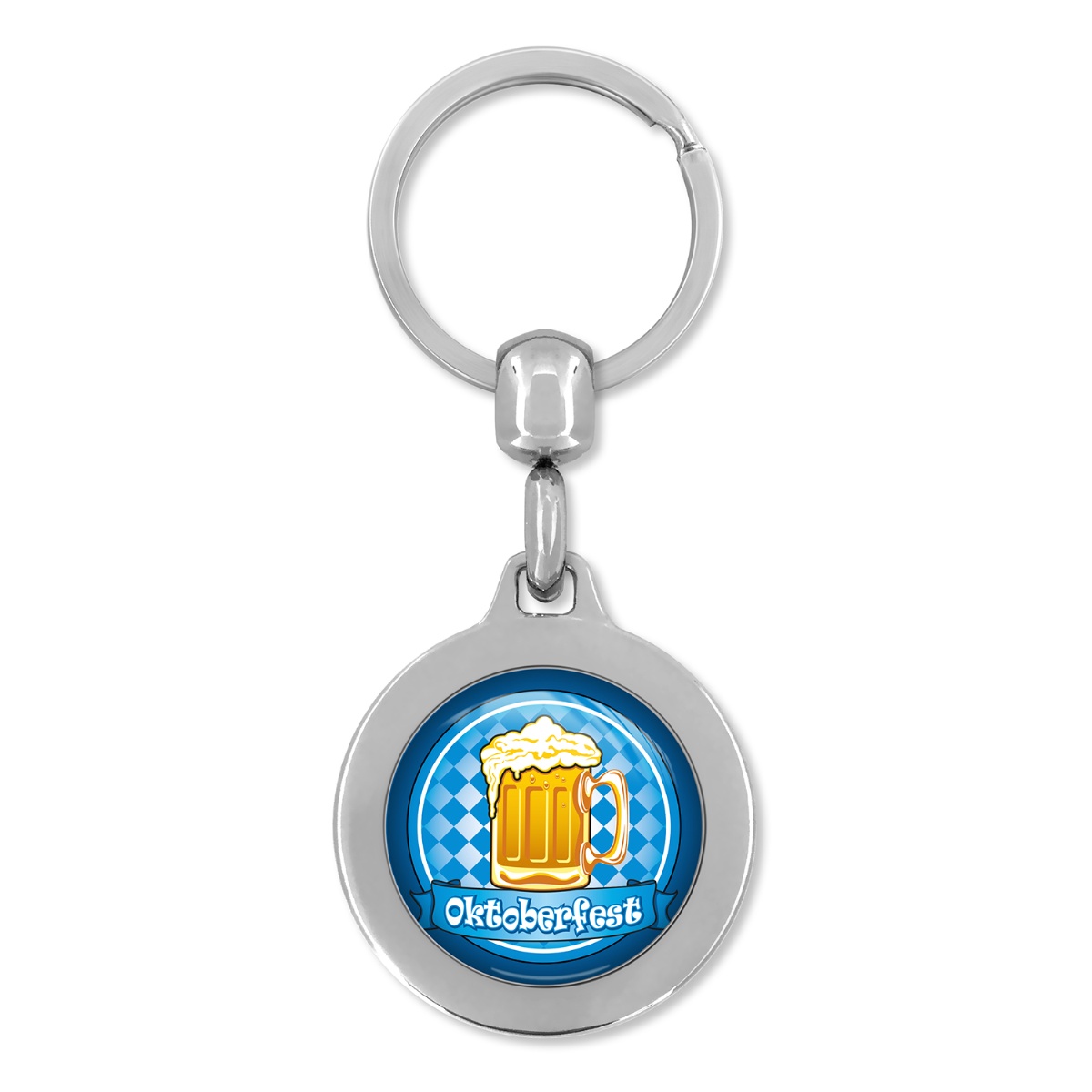 Sleutelhanger van metaal met doming