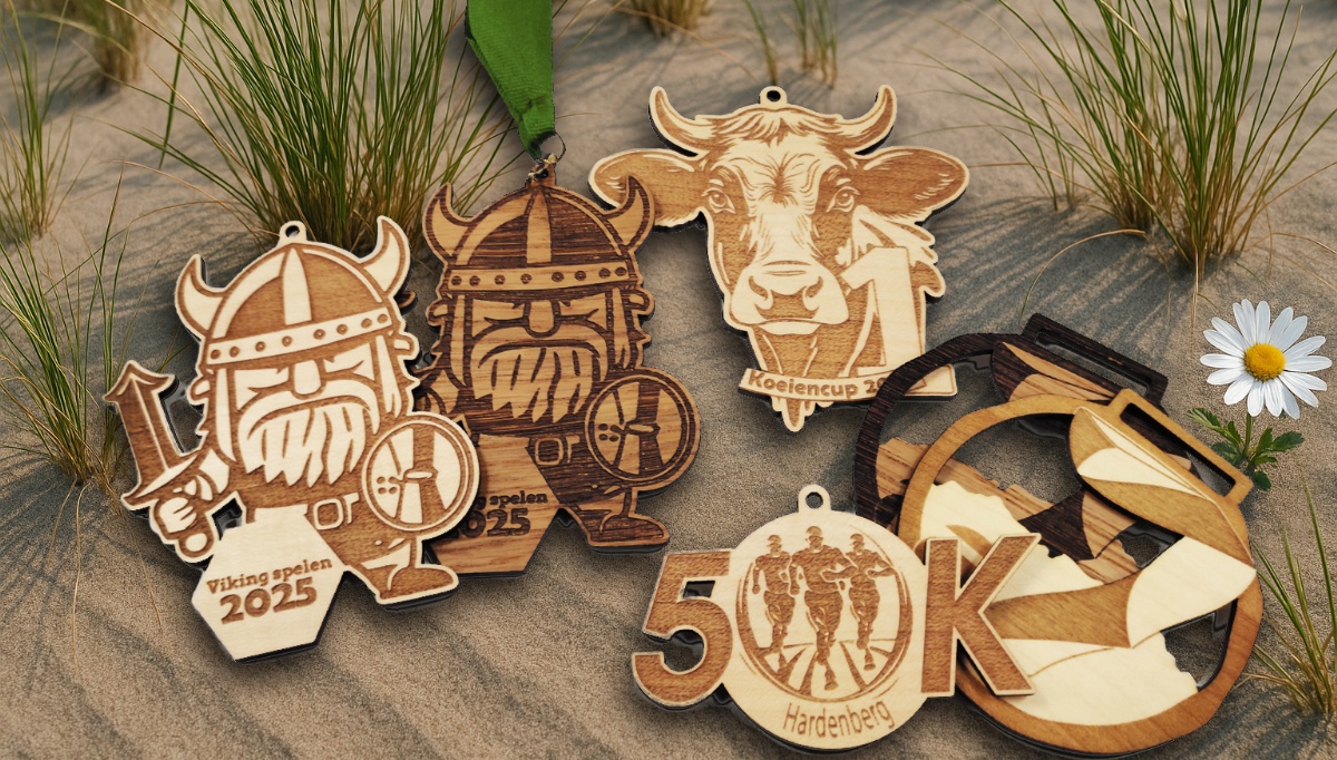 Houten medailles volledig custommade